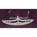 Costurado banhado a ouro Rhinestone casamento coroas nupcial Crystal Tiara